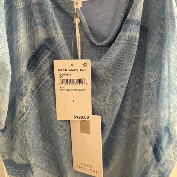 Good American Ruched Mesh Midi Dress In Patchwork - Picture 3 of 7